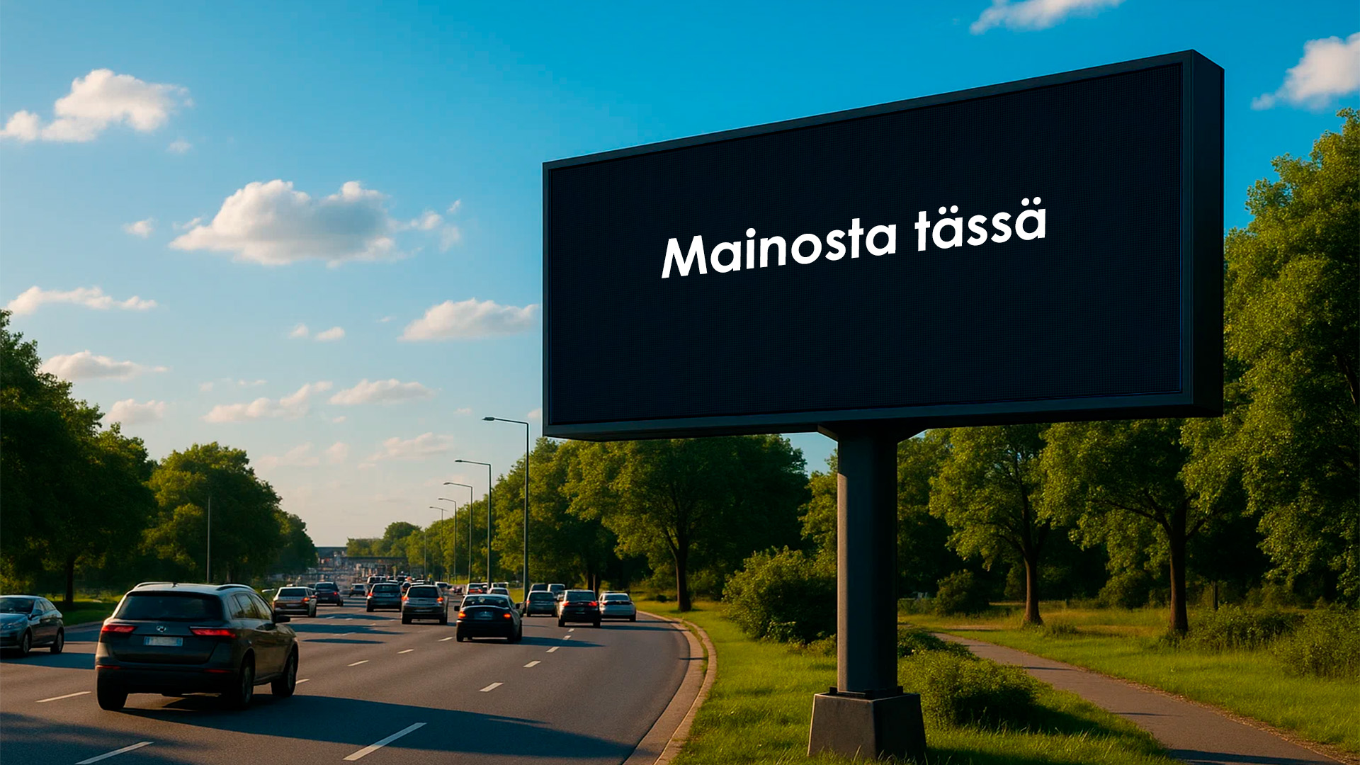 LED-mainostaulu tienvarressa mainospaikkana