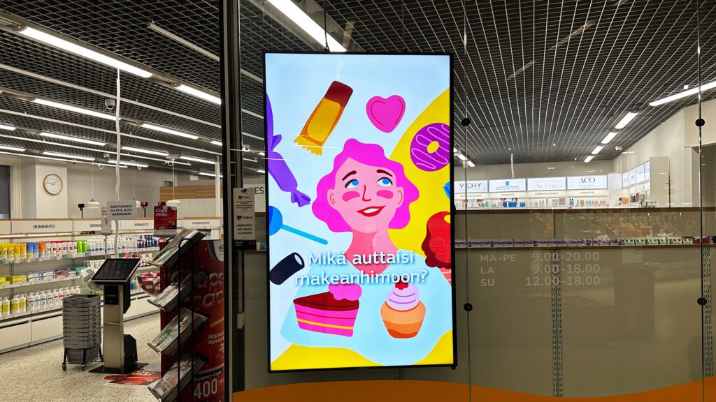 Myymälänäyttö myymälän näyteikkunanäyttö